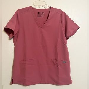 FIGS Women's V-Neck Scrub Top in Rose